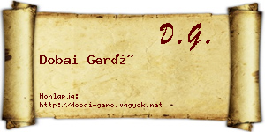 Dobai Gerő névjegykártya